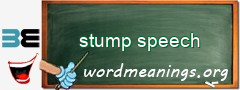 WordMeaning blackboard for stump speech